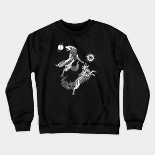 Hati and Sköll (white lineart) Crewneck Sweatshirt